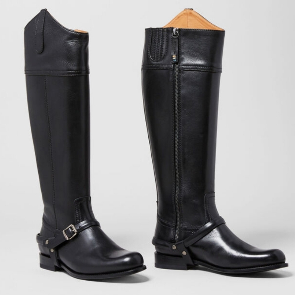 Ariat Two 24 Black Leather "Pamplona"  Riding Boots Size 8.5 made in Spain